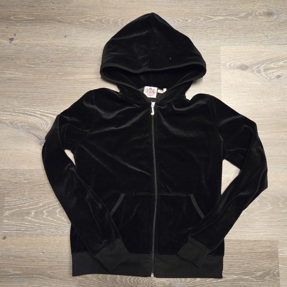 Juicy Couture Black Velvet Zip-Up